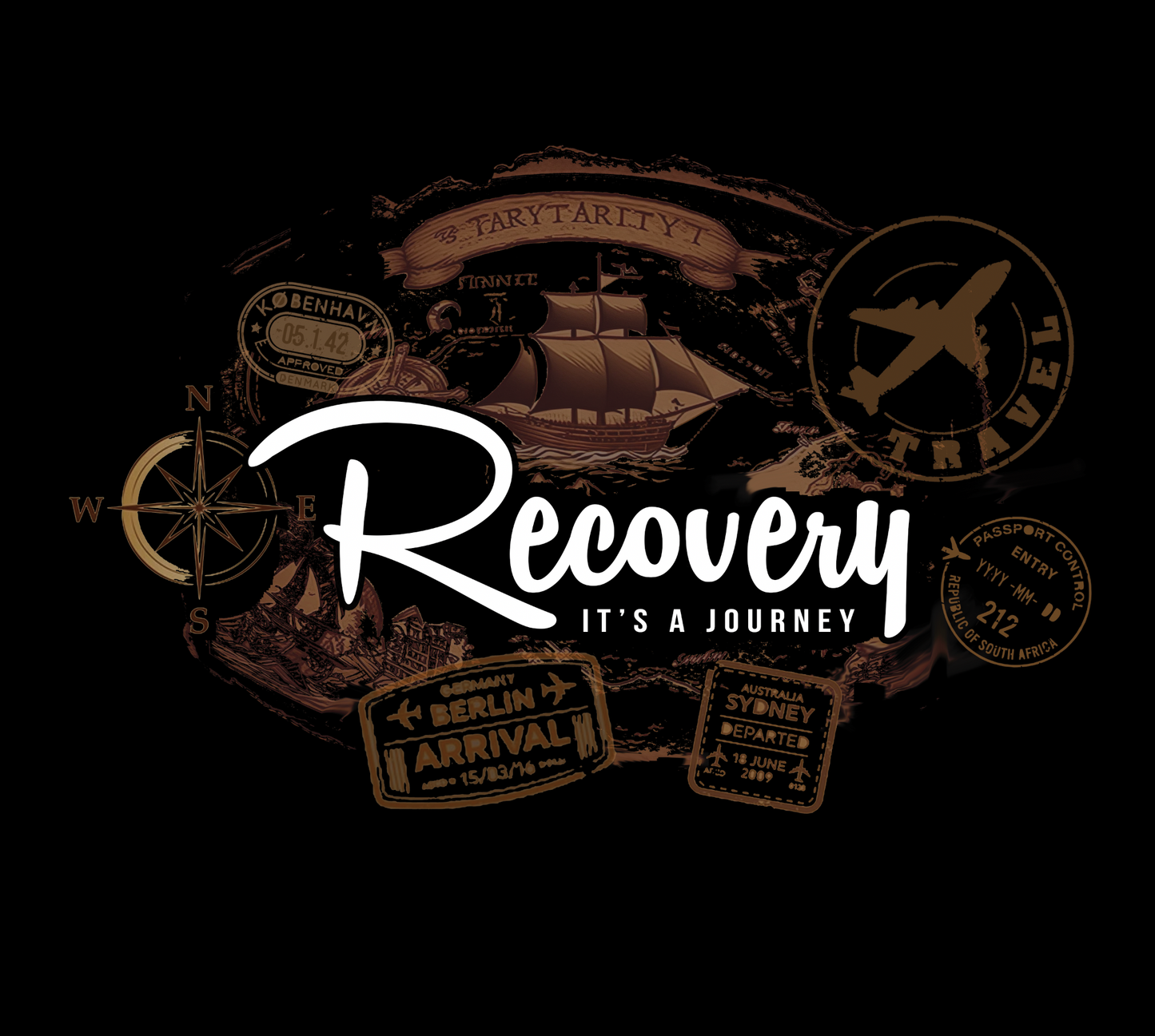 Sobriety t-shirt - Recovery is a Journey Unisex Softstyle T-Shirt