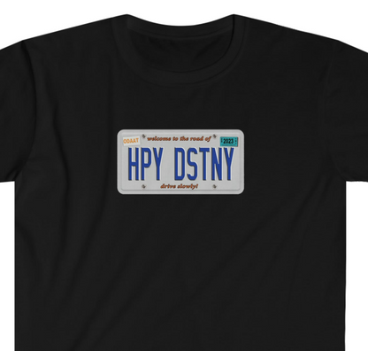 Happy Destiny License Plate Unisex Softstyle T-Shirt