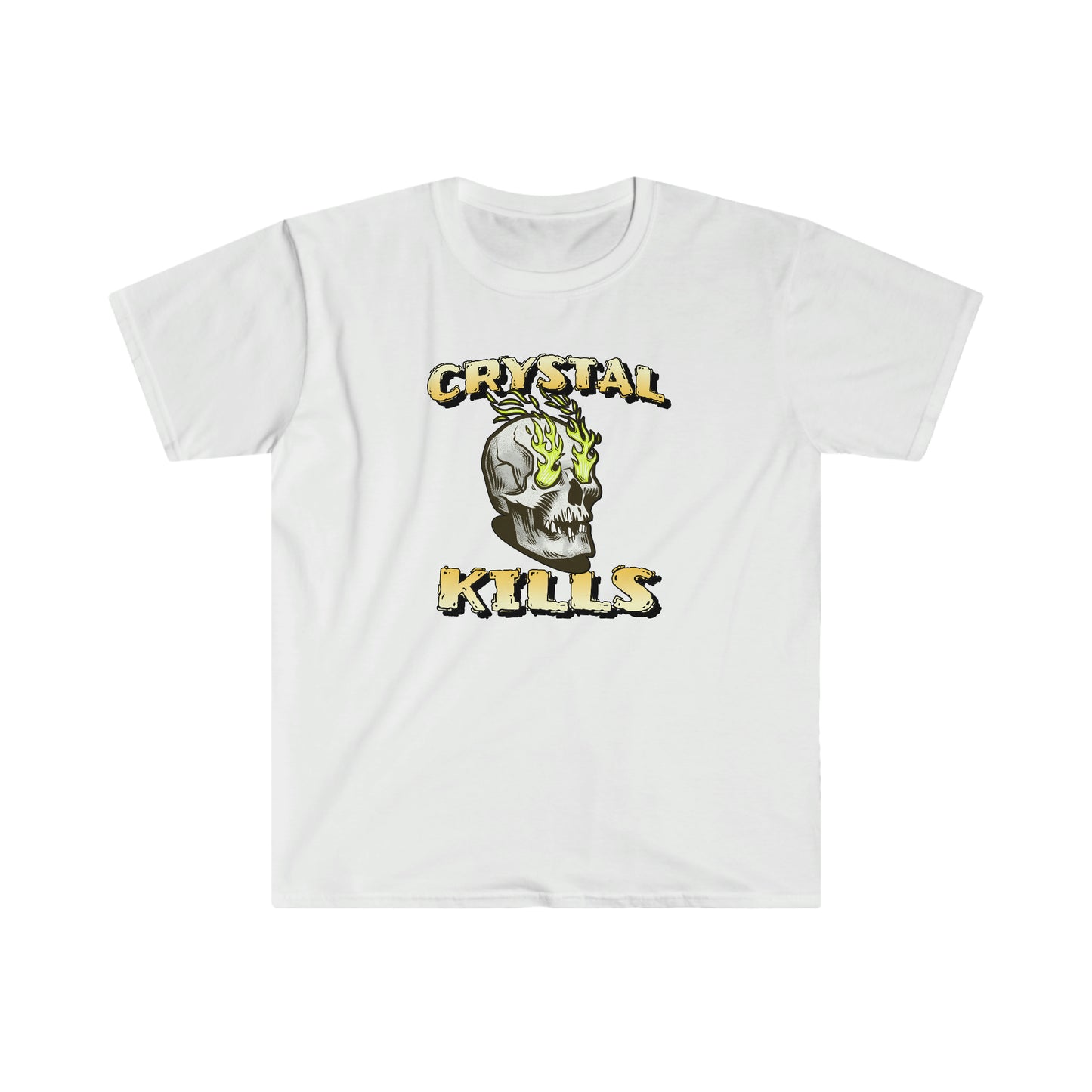 Crystal Kills Unisex Softstyle T-Shirt for clean and sober people in recovery