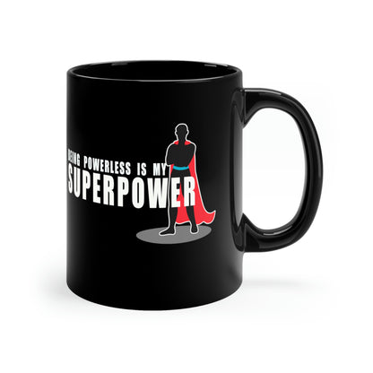 Sobriety gift: 11 oz Black Ceramic Mug for sober people in recovery