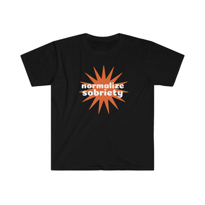 Sobriety t-shirt: Normalize Sobriety Unisex Softstyle T-Shirt for sober people in recovery