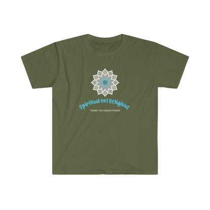 Spiritual Not Religious Unisex Softstyle T-Shirt for sober people in recovery