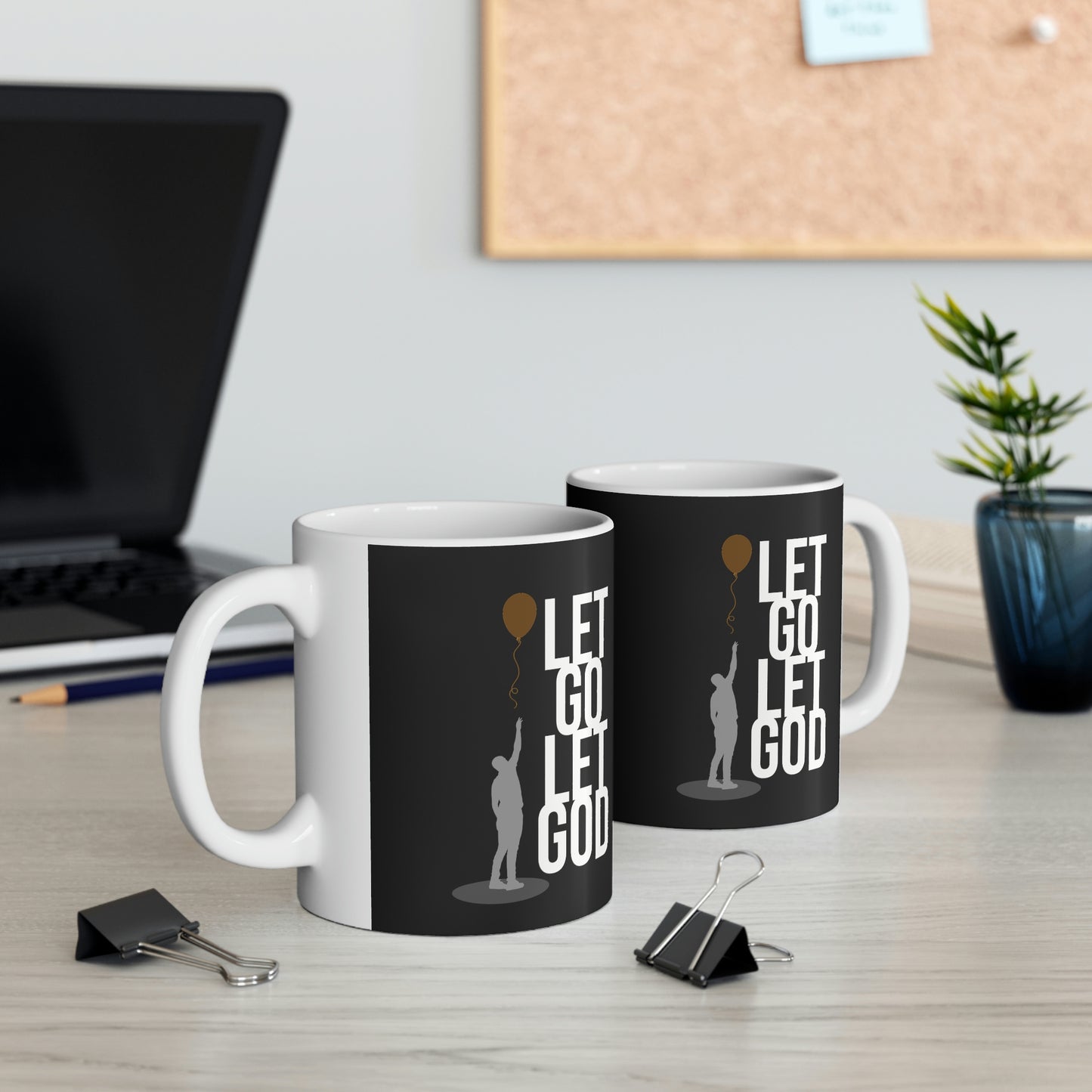 Let Go Let God Ceramic Mug 11oz, great gift for any sober person