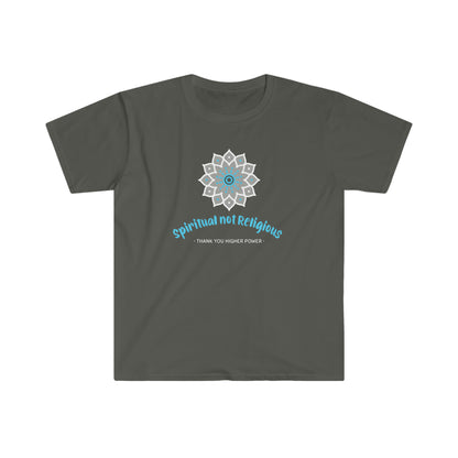 Spiritual Not Religious Unisex Softstyle T-Shirt for sober people in recovery