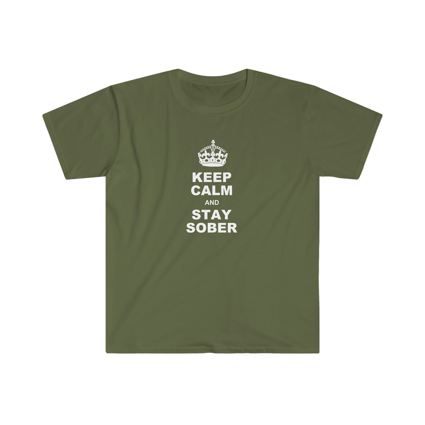 Sobriety t-shirt: Keep Calm and Stay Sober Unisex Softstyle shirt for people in recovery