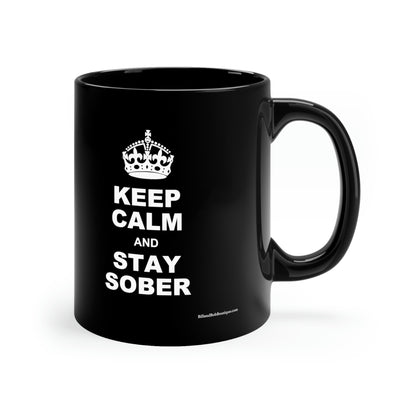 Sobriety Mug: Keep Calm and Stay Sober. Great gift for people in recovery.