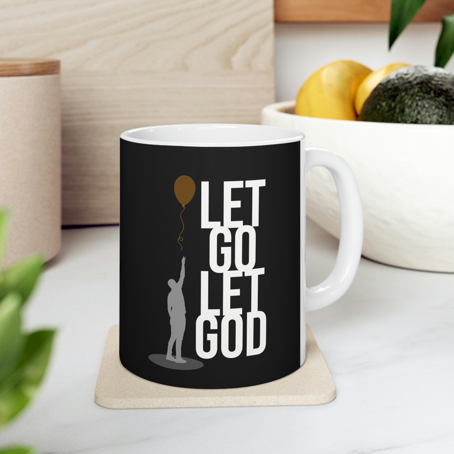 Let Go Let God Ceramic Mug 11oz, great gift for any sober person