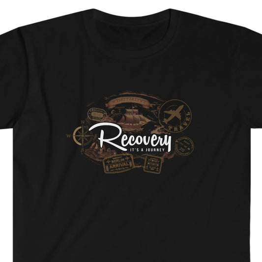 Sobriety t-shirt - Recovery is a Journey Unisex Softstyle T-Shirt