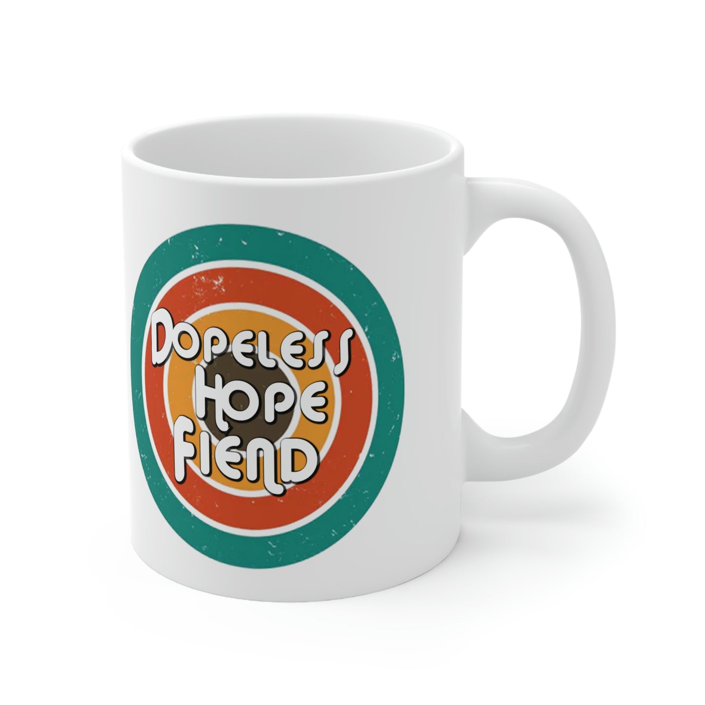 Dopeless Hope Fiend Ceramic Mug 11oz for sober people in recovery