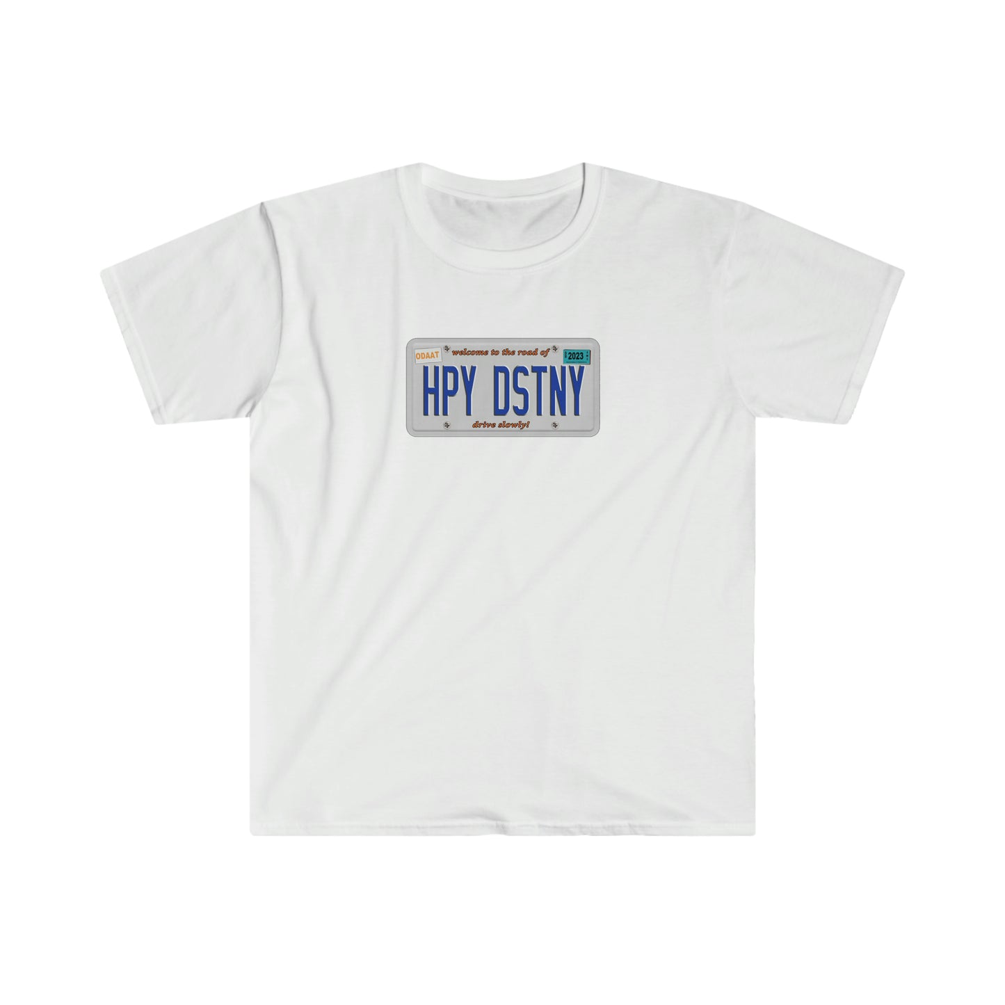 Happy Destiny License Plate Unisex Softstyle T-Shirt