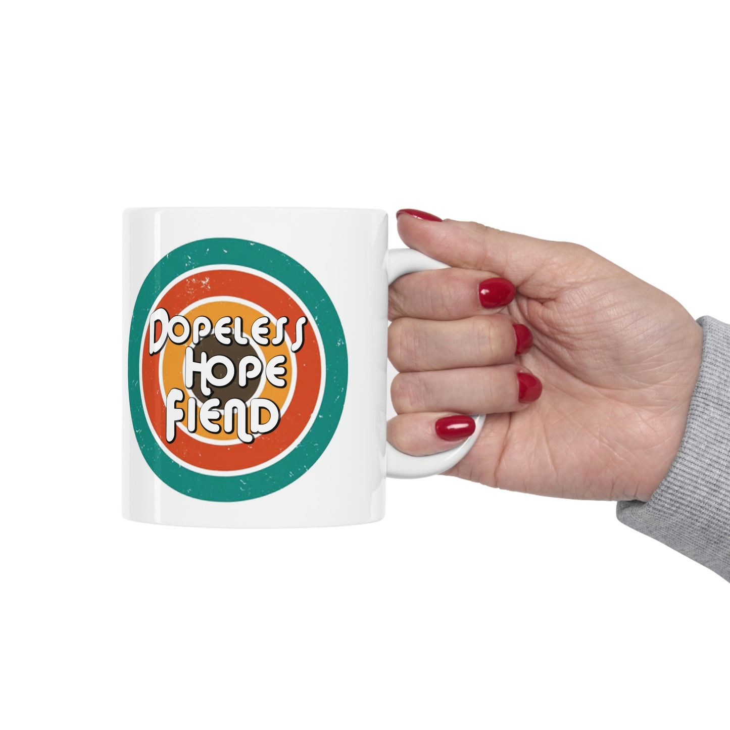 Dopeless Hope Fiend Ceramic Mug 11oz for sober people in recovery