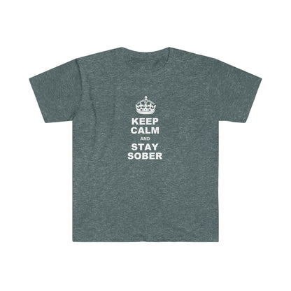 Sobriety t-shirt: Keep Calm and Stay Sober Unisex Softstyle shirt for people in recovery