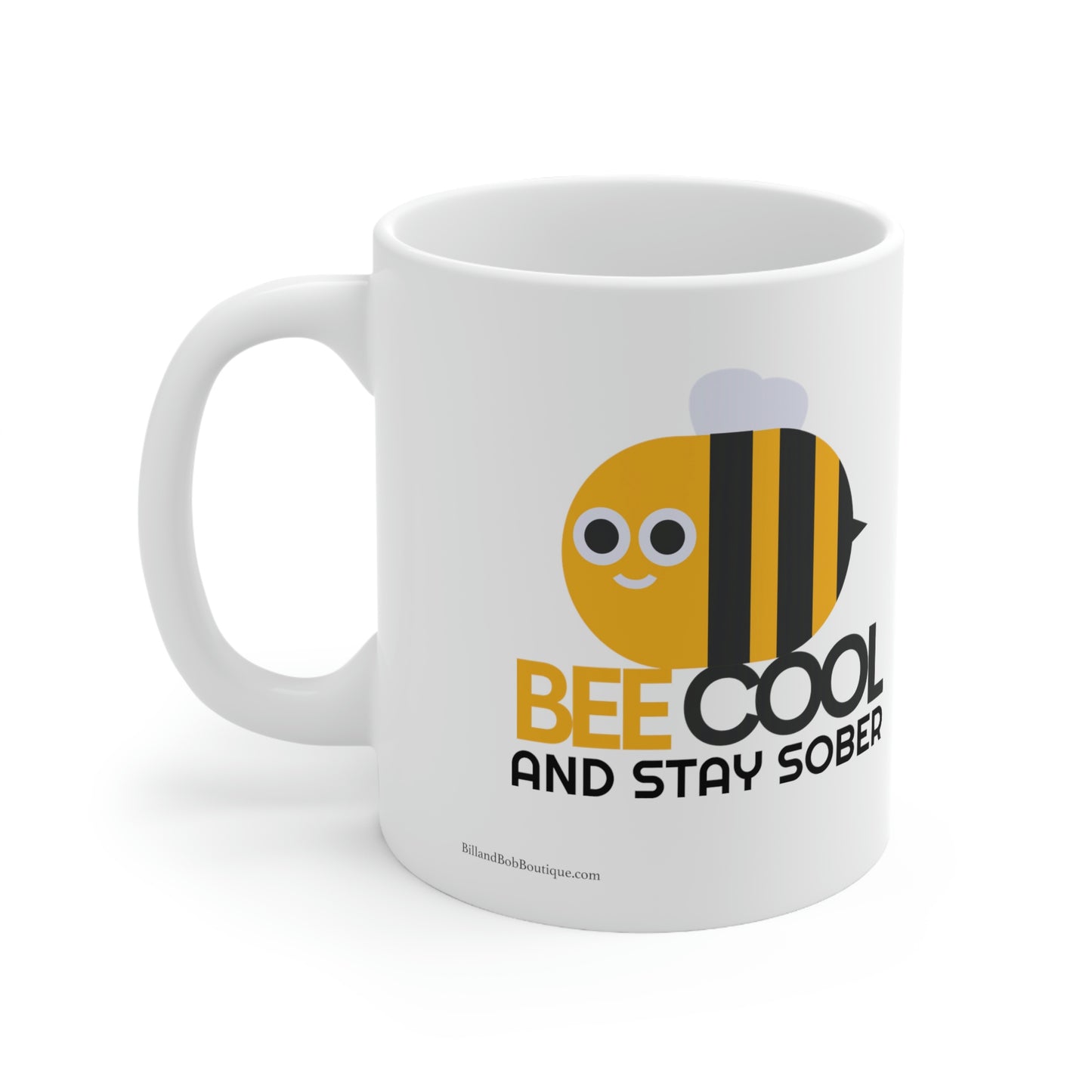 Sobriety Mug: Bee Cool Stay Sober Ceramic Mug 11oz, great gift for someone in recovery