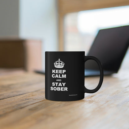 Sobriety Mug: Keep Calm and Stay Sober. Great gift for people in recovery.